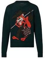 LOUIS VUITTON FW22 Green Cartoon Jacquard Crewneck Sweater Fashion. 1AAGVG LOUIS VUITTON FW22 Green Cartoon Jacquard Crewneck Sweater Fashion. 1AAGVG