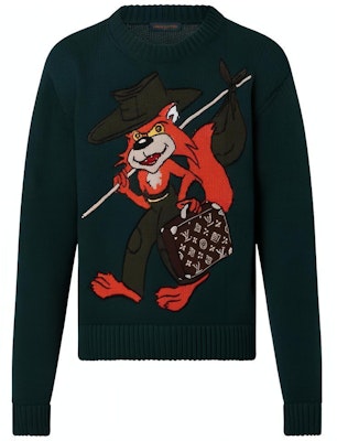 路易威登 FW22 绿色卡通提花圆领毛衣 时尚潮流 1AAGVG Order 路易威登 FW22 绿色卡通提花圆领毛衣 时尚潮流 1AAGVG