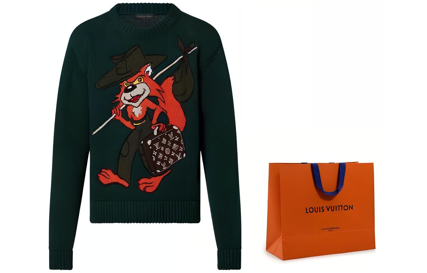 Sizing 路易威登 FW22 绿色卡通提花圆领毛衣 时尚潮流 1AAGVG