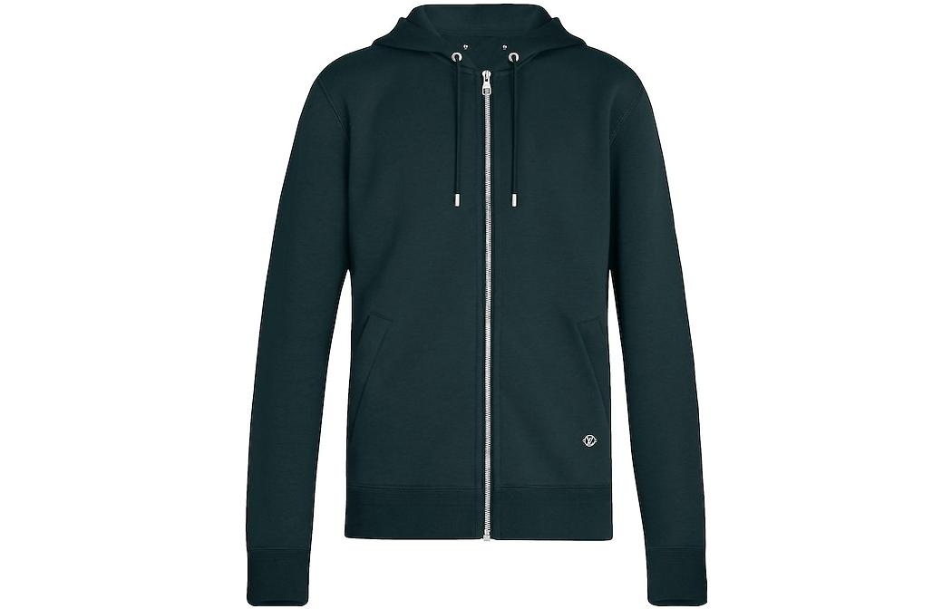 Louis Vuitton FW22 Green Monochrome Full-Zip Hoodie Jacket 1A3LWO