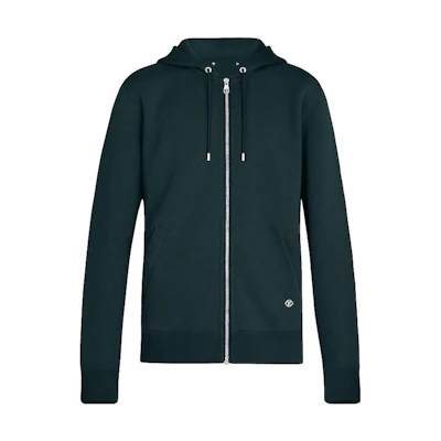 Louis Vuitton FW22 Green Monochrome Full-Zip Hoodie Jacket 1A3LWO
