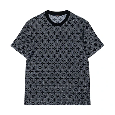 LOUIS VUITTON FW22 Grey Logo Printed Loose Fit Crewneck T-Shirt 1AAGM6