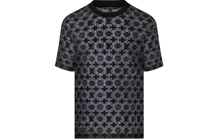 Order LOUIS VUITTON FW22 Kaos Lengan Panjang Abu-Abu Logo Cetak Loose Fit. 1AAGM6