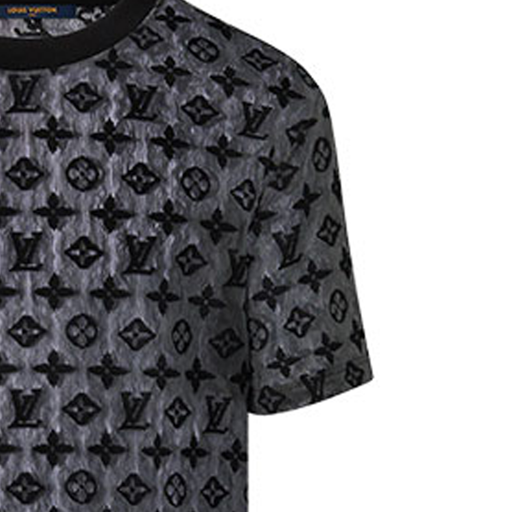 Details for LOUIS VUITTON FW22 Kaos Lengan Panjang Abu-Abu Logo Cetak Loose Fit. 1AAGM6