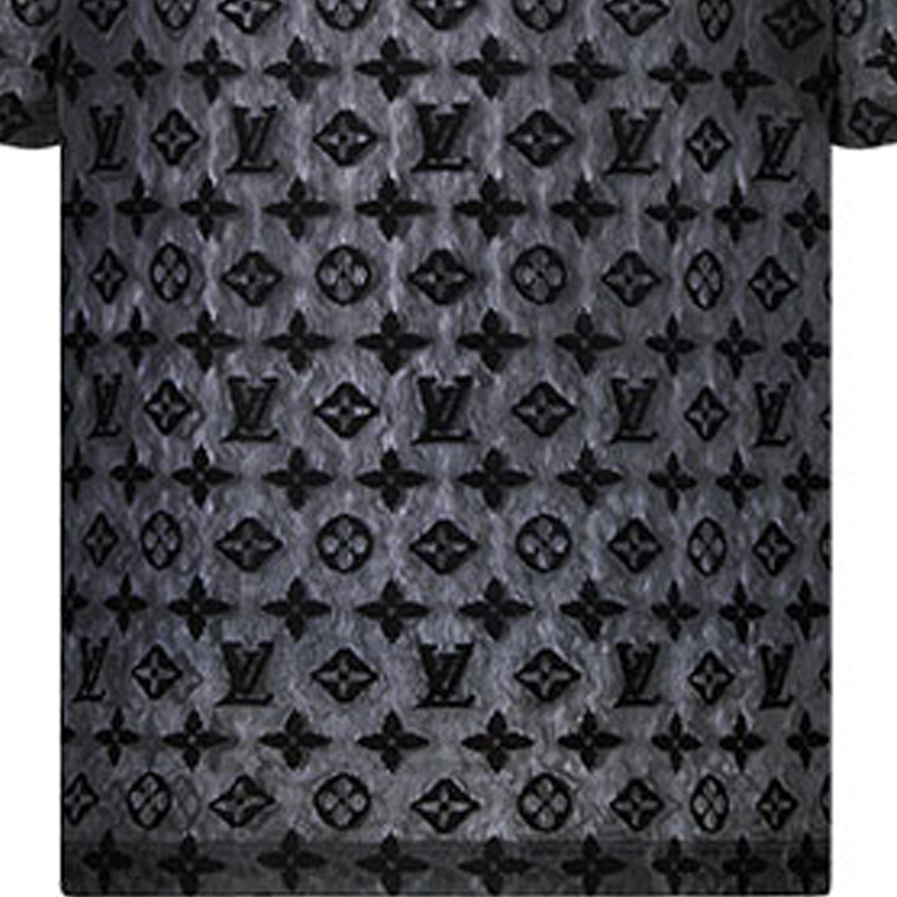 Sizing LOUIS VUITTON FW22 Kaos Lengan Panjang Abu-Abu Logo Cetak Loose Fit. 1AAGM6