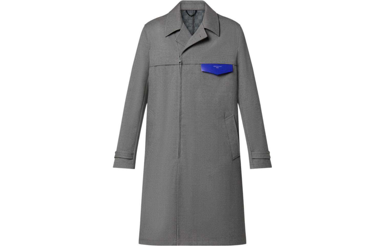 Louis Vuitton FW22 Grey Long Sleeve Collared Jacket Coat 1AA4Z2