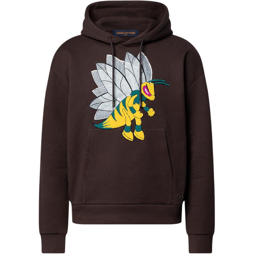 LOUIS VUITTON FW22 Logo Cartoon Graphic Brown Hoodie  Long Sleeve Pullover. 1AAGPG