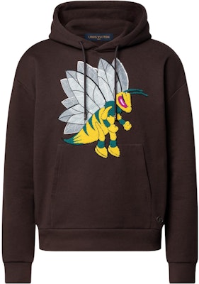 루이비통 FW22 로고 카툰 그래픽 브라운 후디 롱슬리브 풀오버. 1AAGPG Order 루이비통 FW22 로고 카툰 그래픽 브라운 후디 롱슬리브 풀오버. 1AAGPG