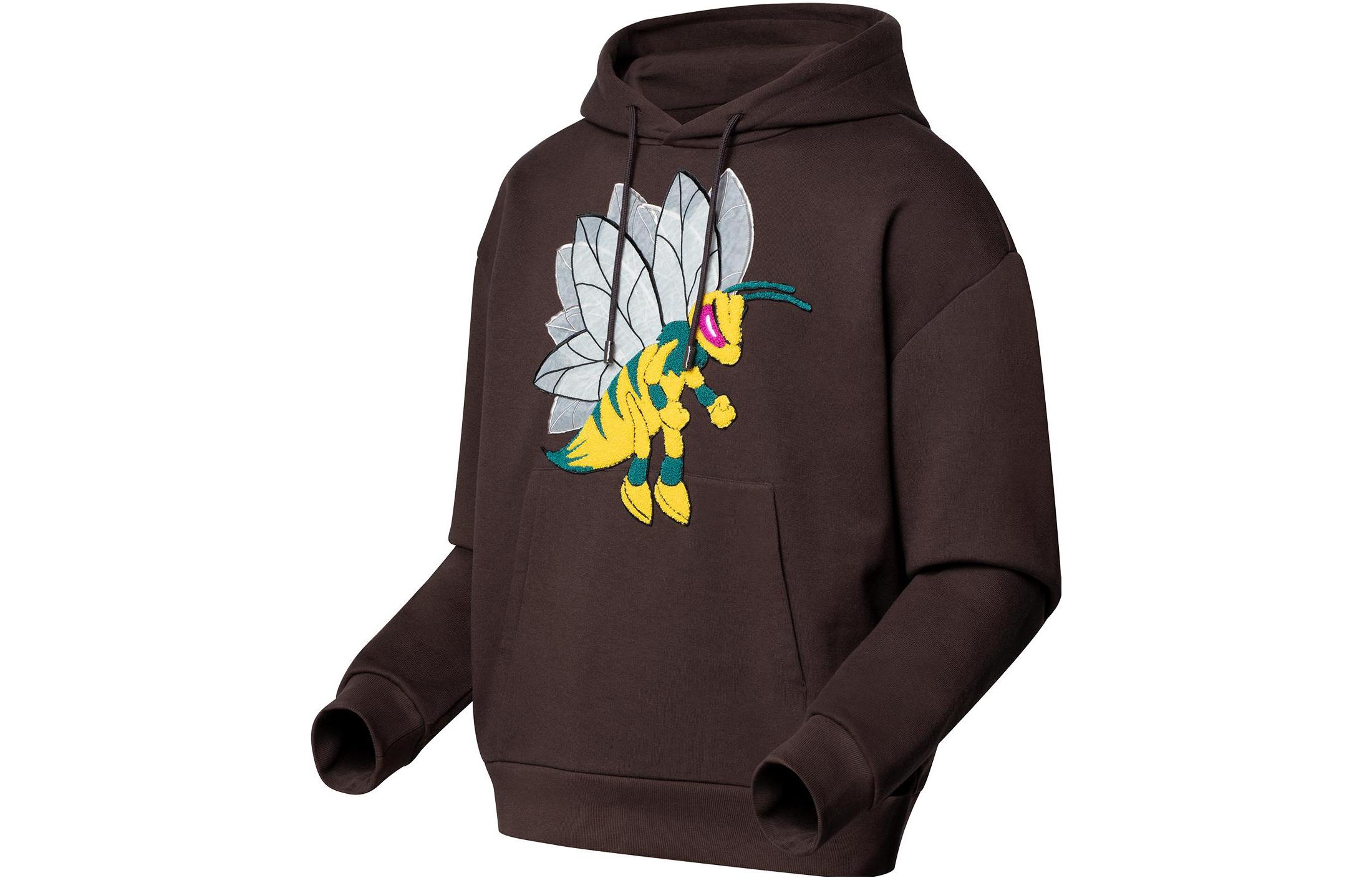 Shop 루이비통 FW22 로고 카툰 그래픽 브라운 후디 롱슬리브 풀오버. 1AAGPG