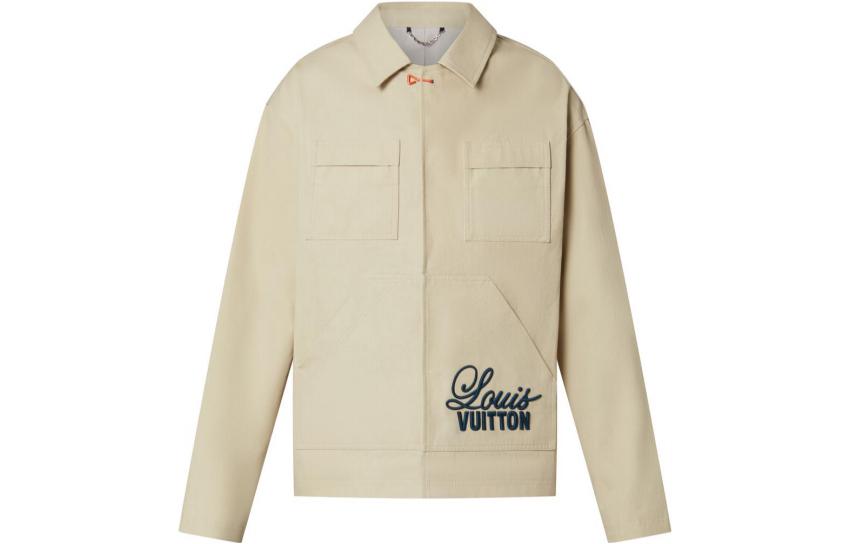 LOUIS VUITTON FW22 Logo Pattern Workwear Jacket Beige Menswear 1AAGR0
