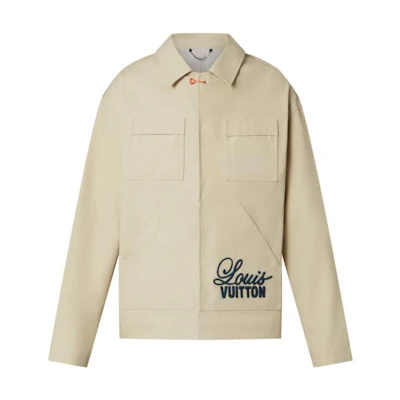 LOUIS VUITTON FW22 Logo Pattern Workwear Jacket Beige Menswear 1AAGR0