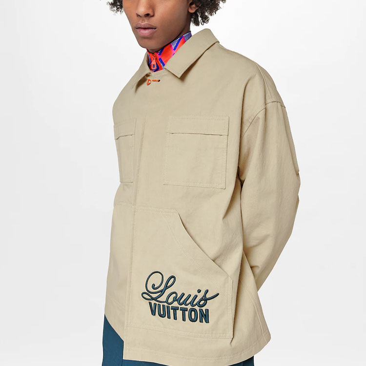Purchase 路易威登 FW22 男裝徽標圖案工裝外套 米色 1AAGR0