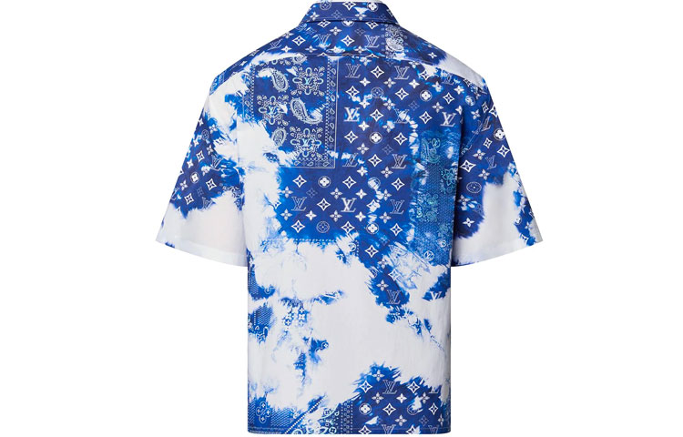 Lookbook Camisa Azul de Manga Corta Logo LOUIS VUITTON FW22 Hombre. 1AA4UD