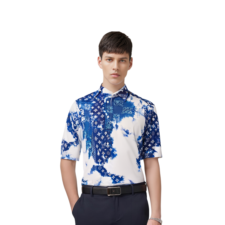 Purchase Camisa Azul de Manga Corta Logo LOUIS VUITTON FW22 Hombre. 1AA4UD