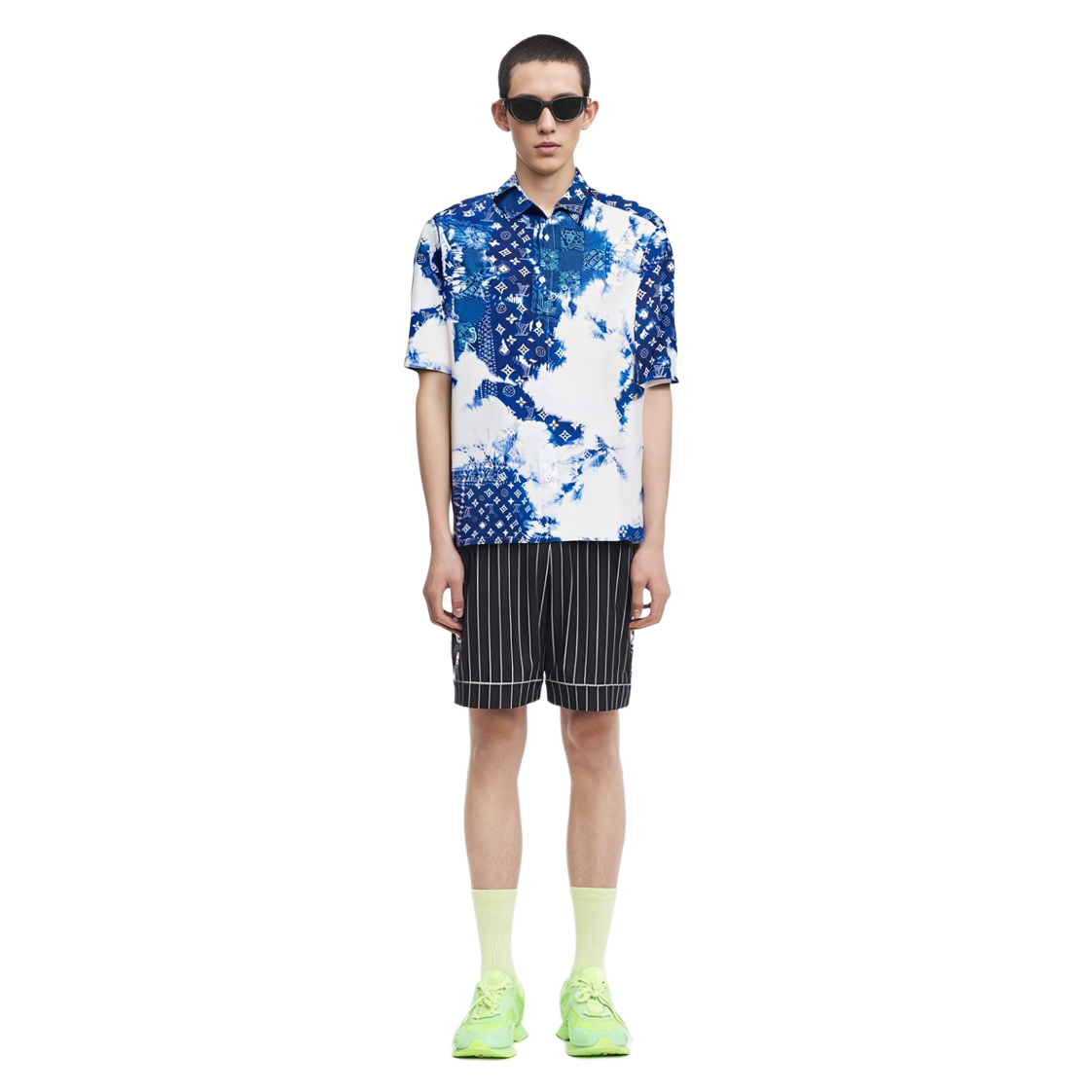 Sizing Camisa Azul de Manga Corta Logo LOUIS VUITTON FW22 Hombre. 1AA4UD