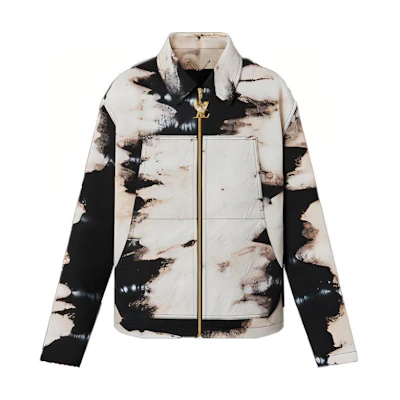 Louis Vuitton FW22 Logo Printed Tie-Dye Zip Work Jacket Multicolor Mens. 1AAH19