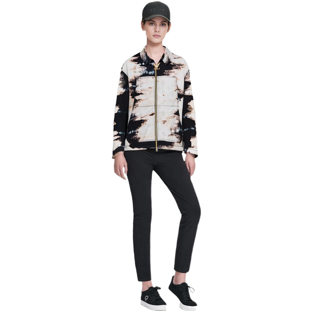 Louis Vuitton FW22 Logo Printed Tie-Dye Zip Work Jacket Multicolor Mens. 1AAH19 圖 6