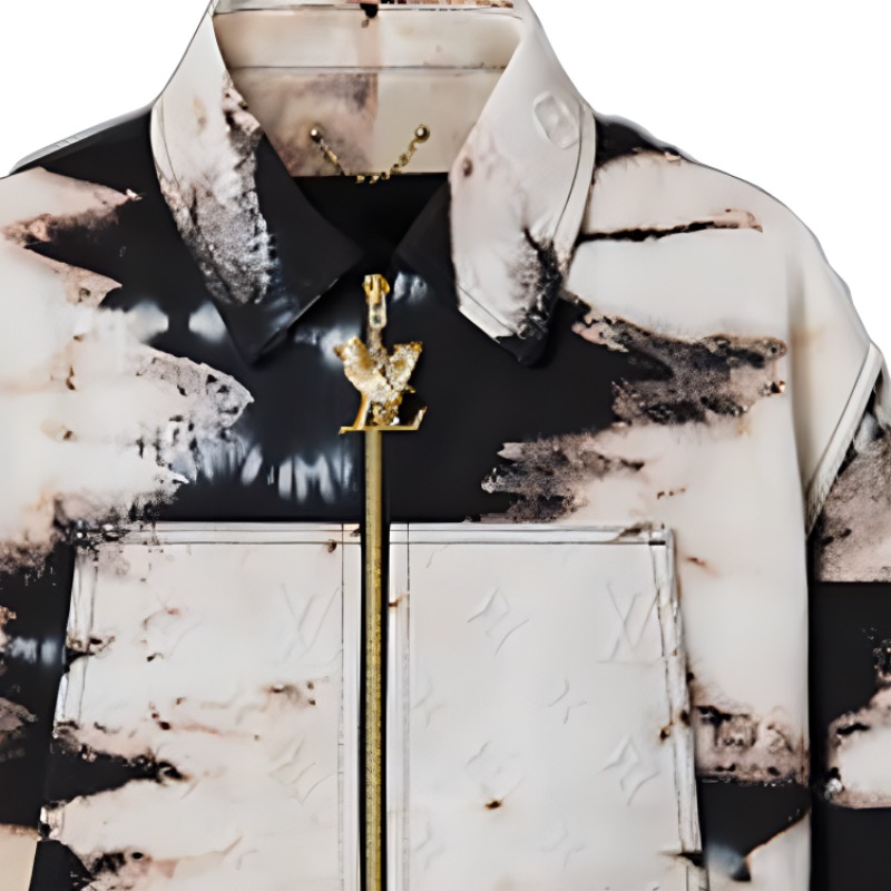 Louis Vuitton FW22 Logo Printed Tie-Dye Zip Work Jacket Multicolor Mens. 1AAH19 圖 8