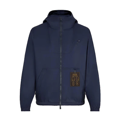 LOUIS VUITTON FW22 Logo Reversible Windbreaker Hooded Jacket Blue 1AAT31