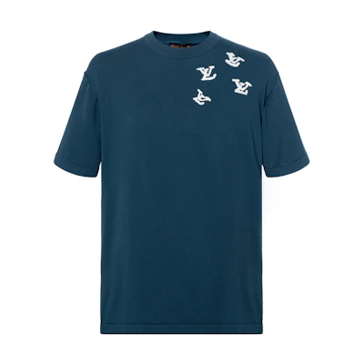 LOUIS VUITTON FW22 Logo Short Sleeve T-Shirt Blue Fashion 1AA4SZ