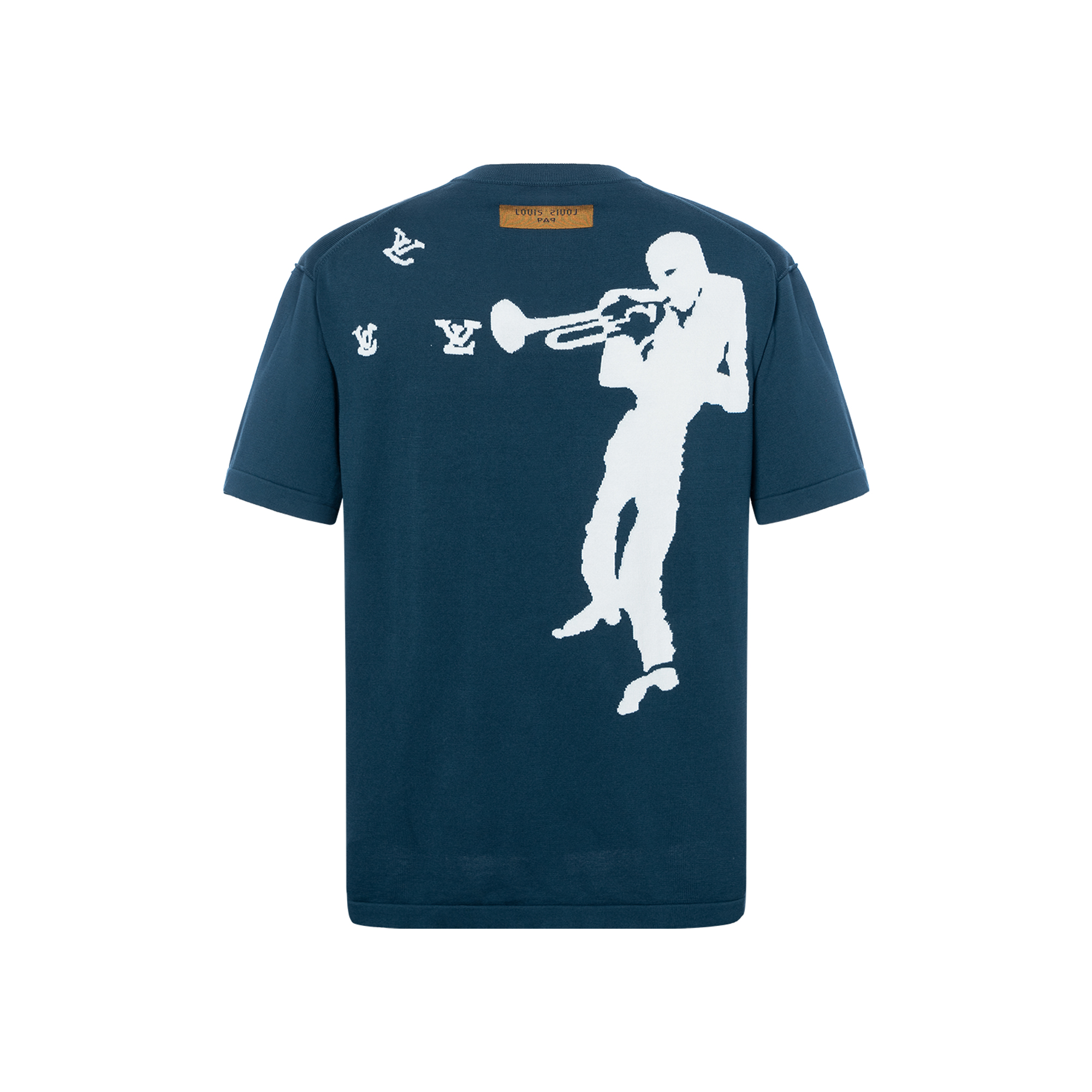 Lookbook Camiseta Azul LOUIS VUITTON FW22 Logo Manga Corta Moda 1AA4SZ