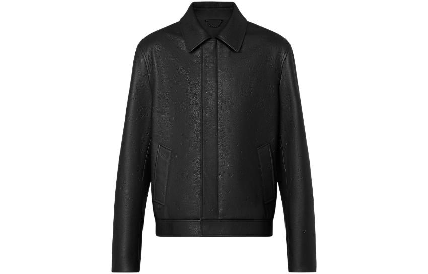 Louis Vuitton FW22 Monochrome Leather Belted Jacket Black 1AA5CM