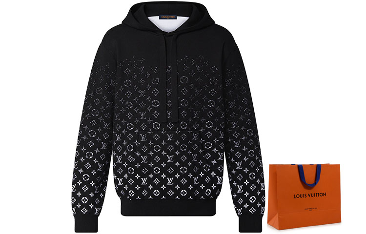 Cheap 路易威登 FW22 黑色漸層花紋連帽外套 1AA4Y7