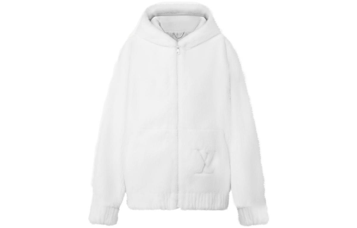 Louis Vuitton FW22 Monogram Logo Knit Hoodie Jacket White Men’s 1AAI0S