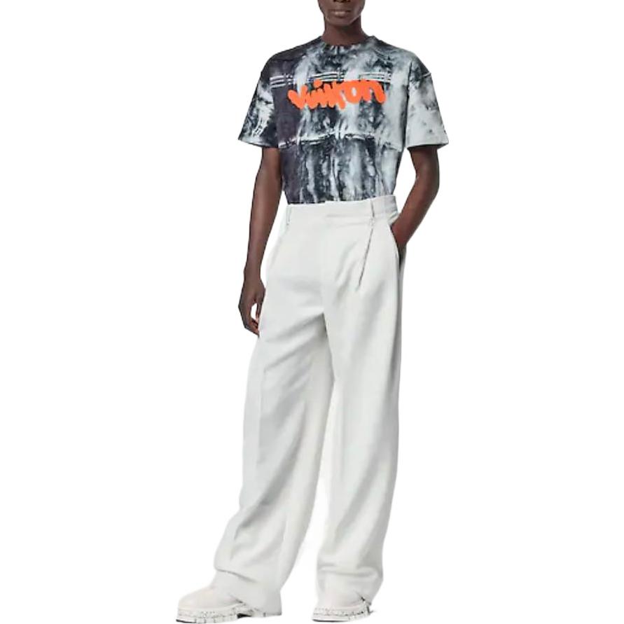 Lookbook 루이비통 FW22 모노그램 프린트 캐주얼 티셔츠 블루 남성용. 1AAGQ8