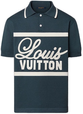 루이비통 FW22 모노그램 프린트 스트레이트 컷 폴로 셔츠 블루 남성용 1AAGMX Order 루이비통 FW22 모노그램 프린트 스트레이트 컷 폴로 셔츠 블루 남성용 1AAGMX