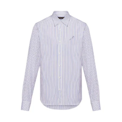 LOUIS VUITTON FW22 Monogram Stripe Print White Button-Up Long Sleeve Shirt Mens 1AA5GG
