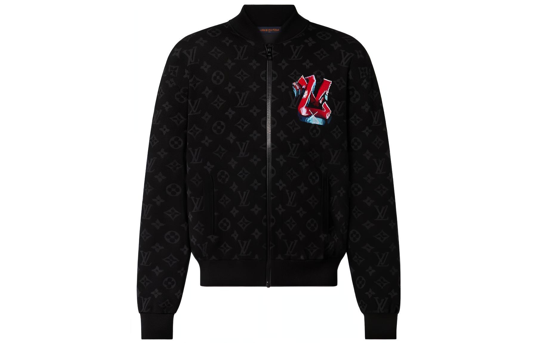 LOUIS VUITTON FW22 Monogram Zip-Up Waist Jacket Black 1AA4XT
