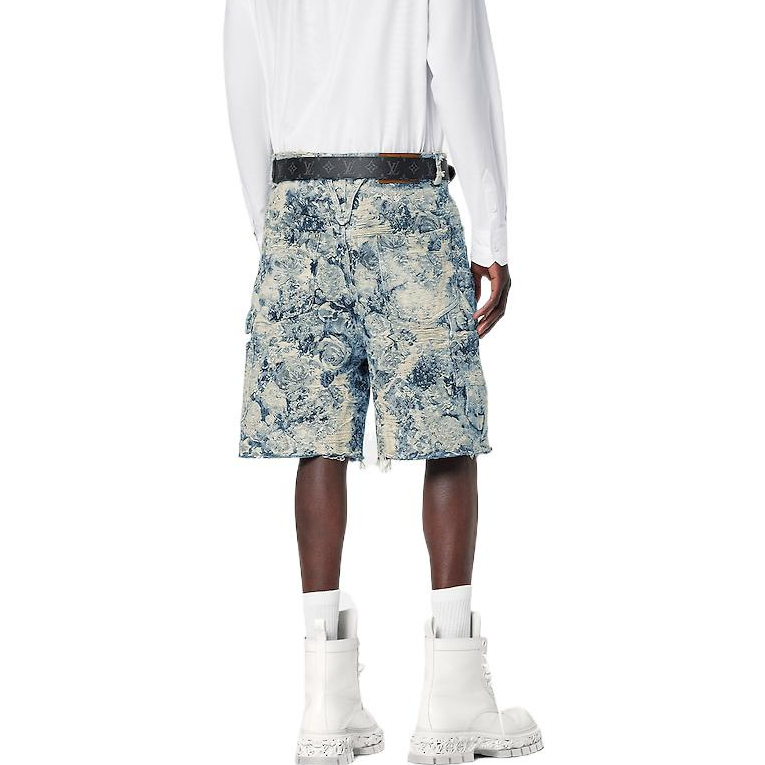 Purchase LOUIS VUITTON FW22 Seluar Pendek Denim Corak Multicolor Biru Lelaki. 1AAGTA