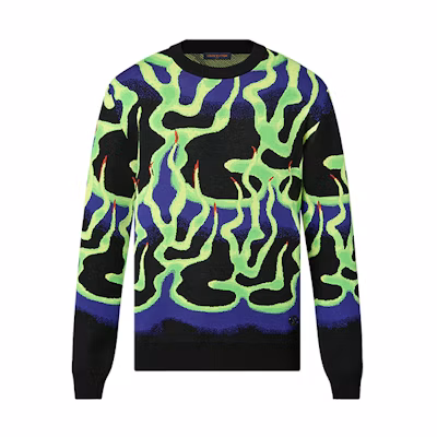 LOUIS VUITTON FW22 Pattern Jacquard Crewneck Sweater Multicolor Menswear. 1AA54D
