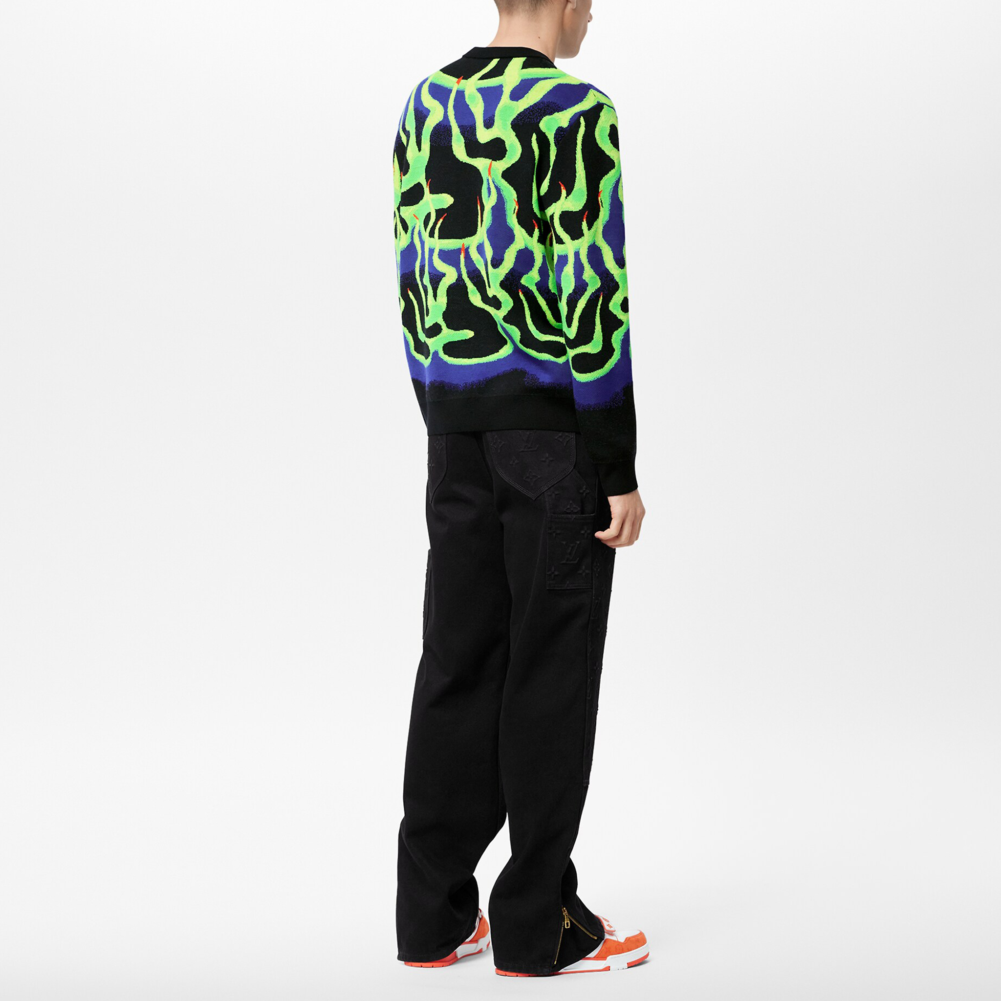 Purchase LOUIS VUITTON FW22 Pattern Jacquard Crewneck Sweater Multicolor Pria. 1AA54D