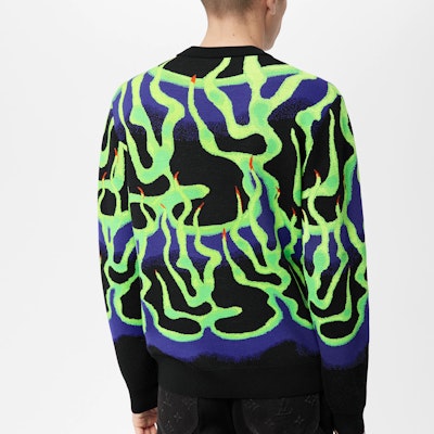 LOUIS VUITTON FW22 Pattern Jacquard Crewneck Sweater Multicolor Pria. 1AA54D Sizing LOUIS VUITTON FW22 Pattern Jacquard Crewneck Sweater Multicolor Pria. 1AA54D