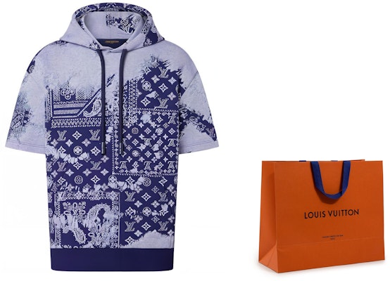 루이비통 FW22 패턴 프린트 오버사이즈 반팔 후디 블루 티셔츠 1AA5EF Purchase 루이비통 FW22 패턴 프린트 오버사이즈 반팔 후디 블루 티셔츠 1AA5EF