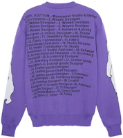 Lookbook LOUIS VUITTON FW22 Purple Cartoon Figure Logo Jacquard Crewneck Sweater Men 1AAHF5