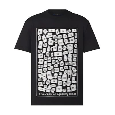 Louis Vuitton FW22 Puzzle Graphic Crewneck T-Shirt Black Casual Tee 1AA4R0