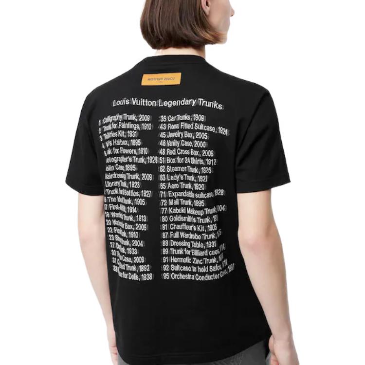 Shop 路易威登 FW22 拼圖圖案黑色圓領短袖 T-Shirt 休閒上衣 1AA4R0