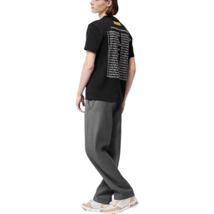 Purchase 路易威登 FW22 拼圖圖案黑色圓領短袖 T-Shirt 休閒上衣 1AA4R0