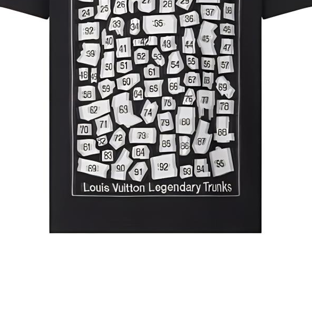 Sizing 路易威登 FW22 拼圖圖案黑色圓領短袖 T-Shirt 休閒上衣 1AA4R0