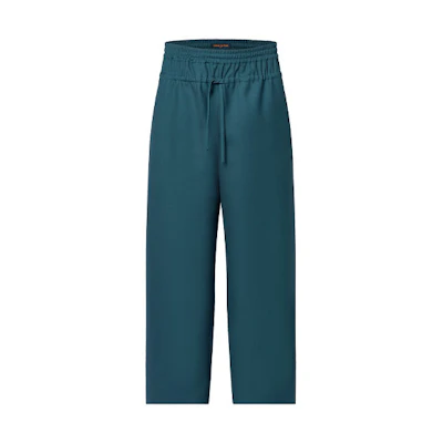 LOUIS VUITTON FW22 Solid Drawstring Straight-Leg Pants Men’s Peacock Green. 1AAH0V