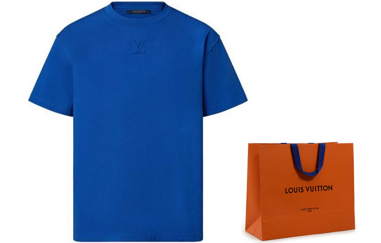 LOUIS VUITTON FW22 Solid Logo Crewneck T-Shirt Blue . 1AA5DV 圖 3