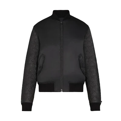 Louis Vuitton FW22 Solid Logo Print Zip-Up Jacket Black Male 1A8A8P