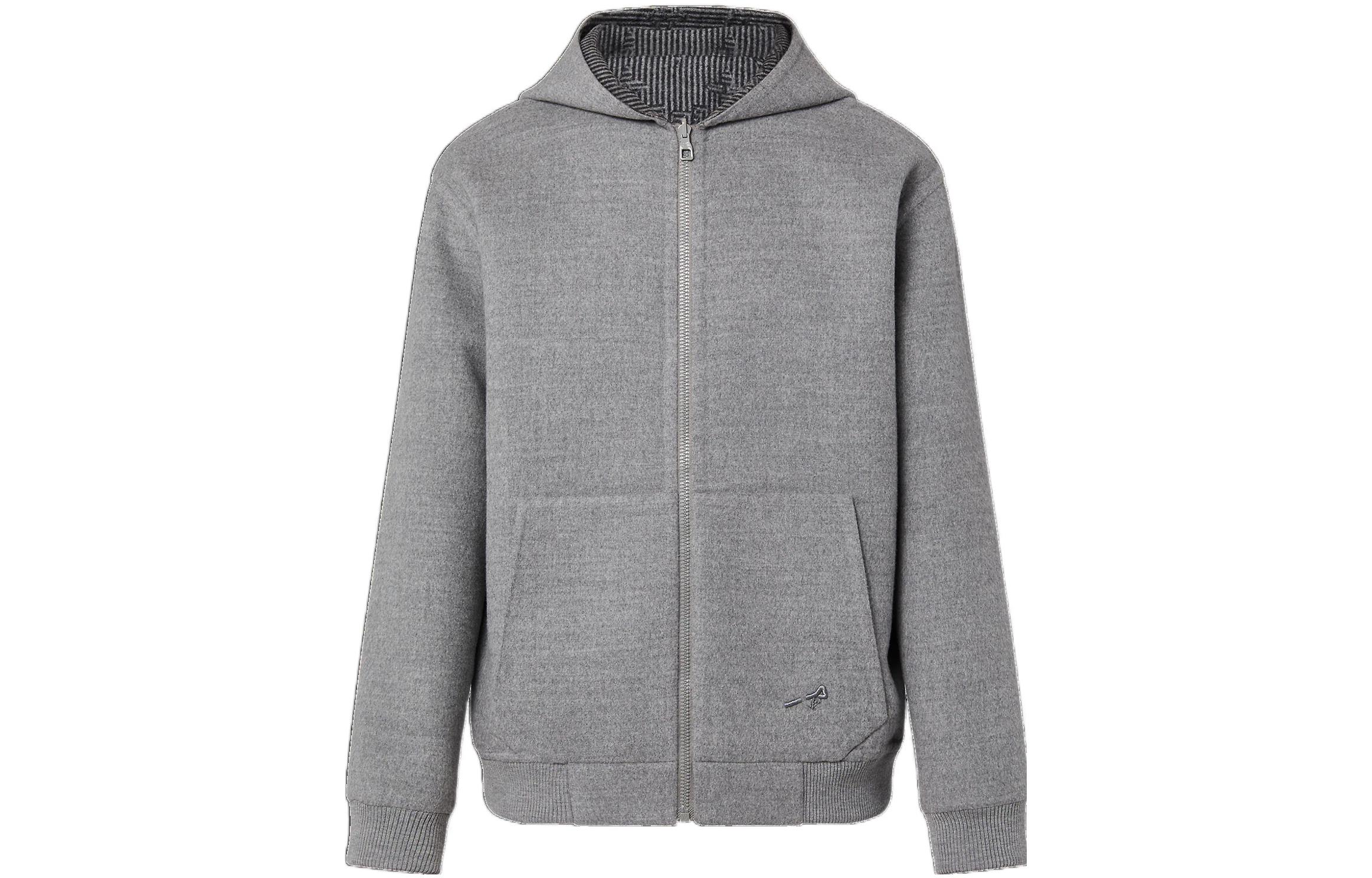 Order 路易威登 FW22 男款條紋Logo連帽外套夾克 灰色 1AAUT5