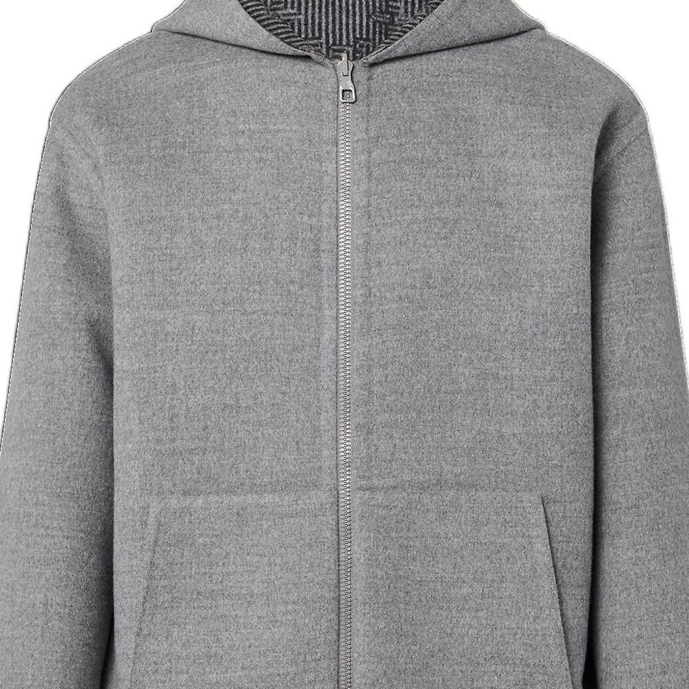 Sizing 路易威登 FW22 男款條紋Logo連帽外套夾克 灰色 1AAUT5