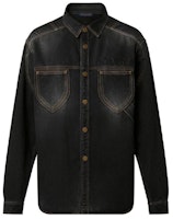 LOUIS VUITTON FW22 Washed Denim Long Sleeve Shirt Black Menswear. 1AAUOI LOUIS VUITTON FW22 Washed Denim Long Sleeve Shirt Black Menswear. 1AAUOI