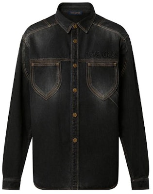 ルイヴィトン FW22 ウォッシュドデニム 長袖シャツ ブラック メンズウェア 1AAUOI Buy ルイヴィトン FW22 ウォッシュドデニム 長袖シャツ ブラック メンズウェア 1AAUOI
