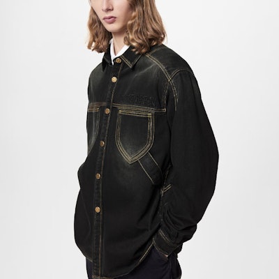 ルイヴィトン FW22 ウォッシュドデニム 長袖シャツ ブラック メンズウェア 1AAUOI Purchase ルイヴィトン FW22 ウォッシュドデニム 長袖シャツ ブラック メンズウェア 1AAUOI